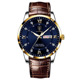 Slim Men's Quartz Watch with Dual Date Display