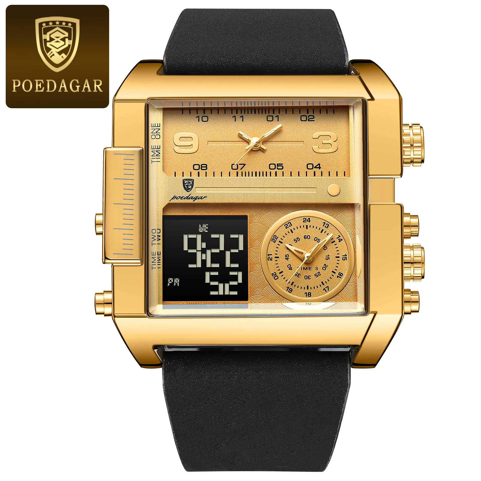 Men's Digital Quartz Watch with Dual Display