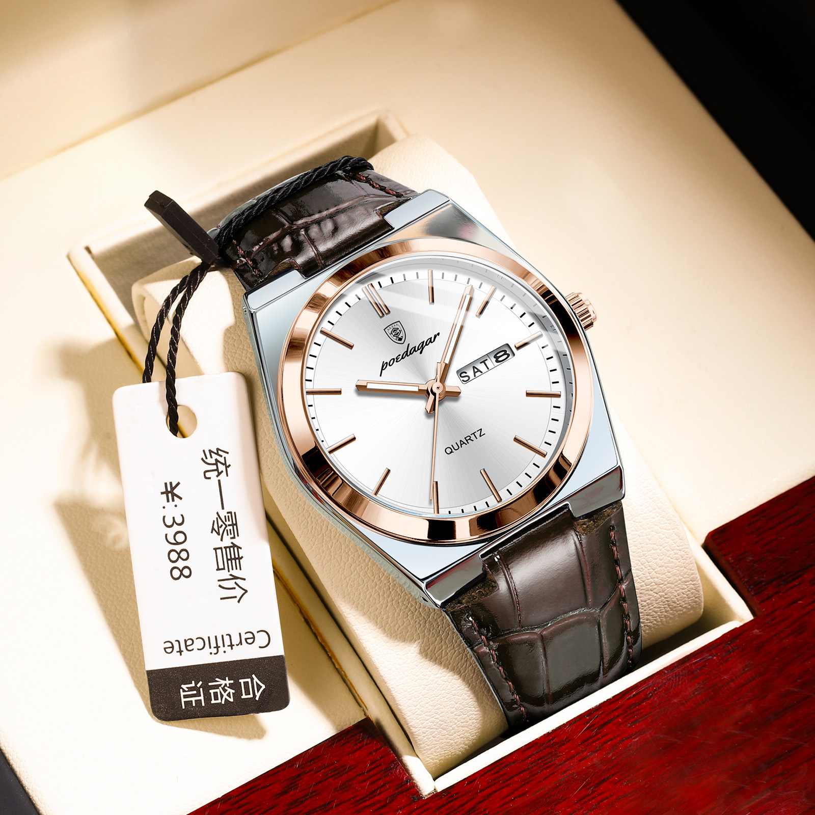 Slim Men's Water-Resistant Quartz Wristwatch