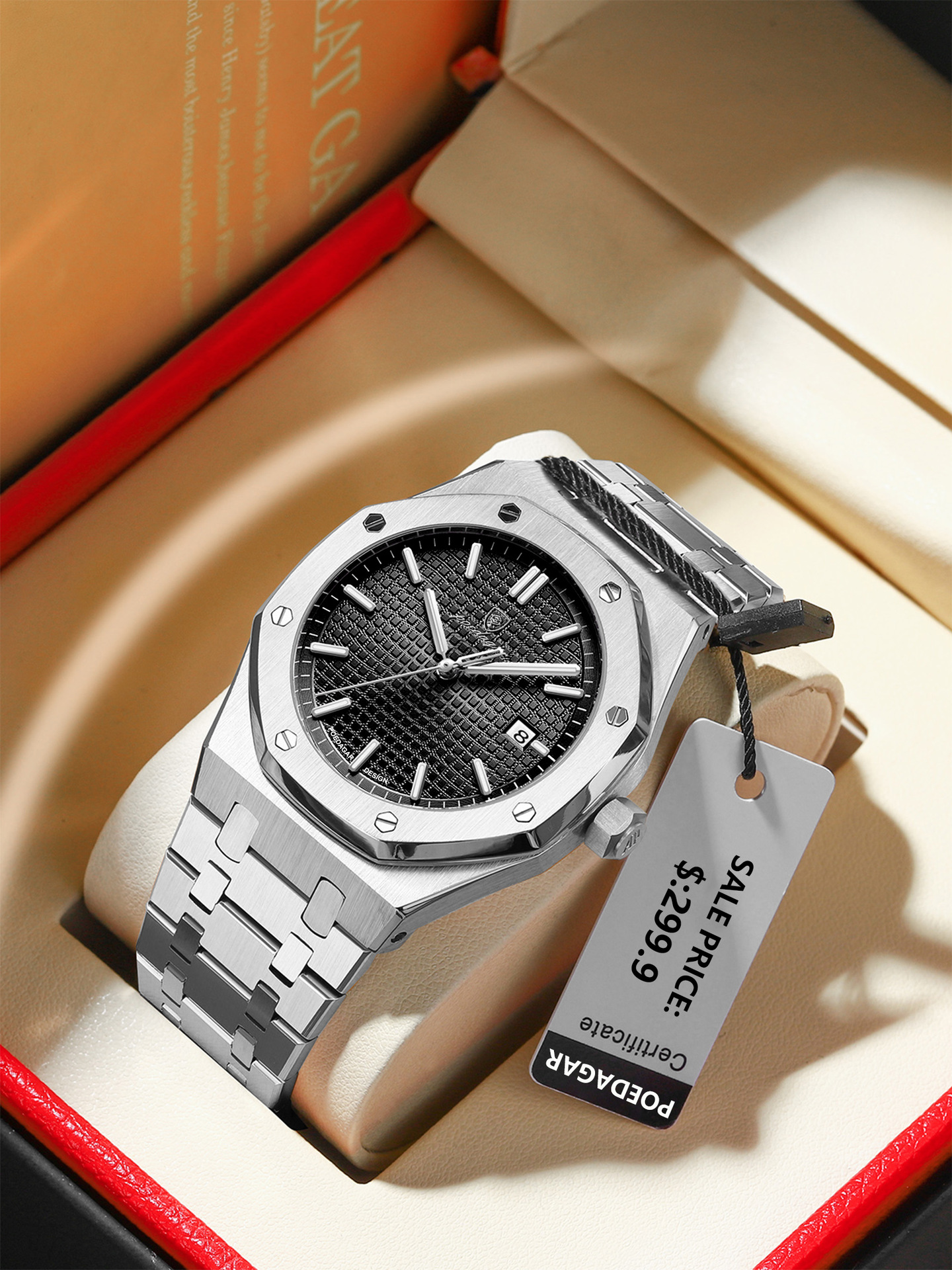 Fashion Men's Quartz Watch with Luminous Hands