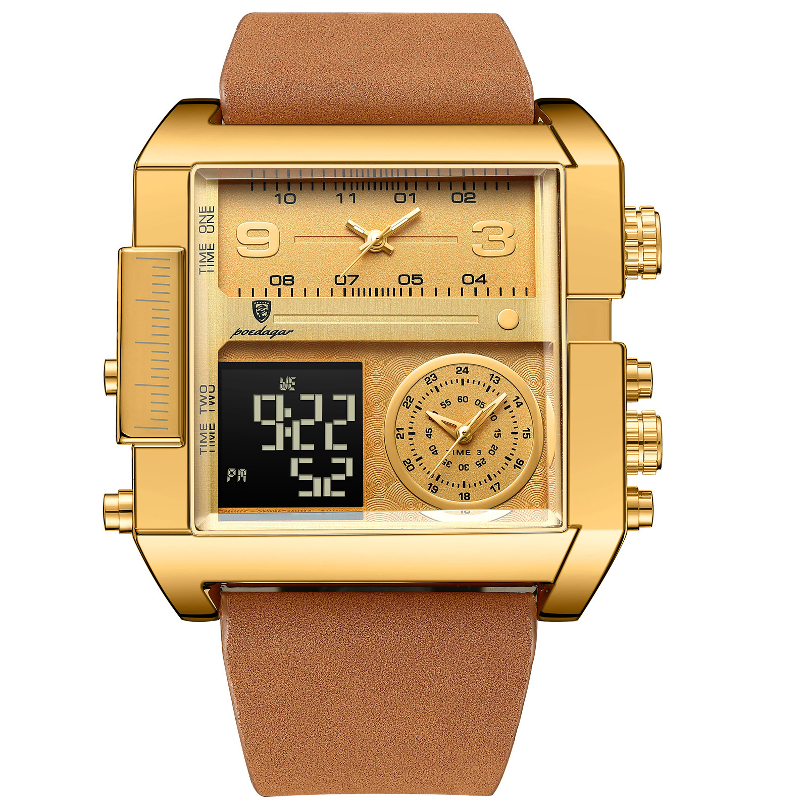 Men's Digital Quartz Watch with Dual Display