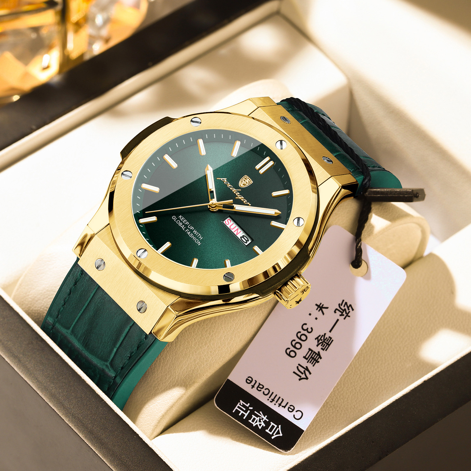 Men's Luxury Quartz Watch with Luminous Hands