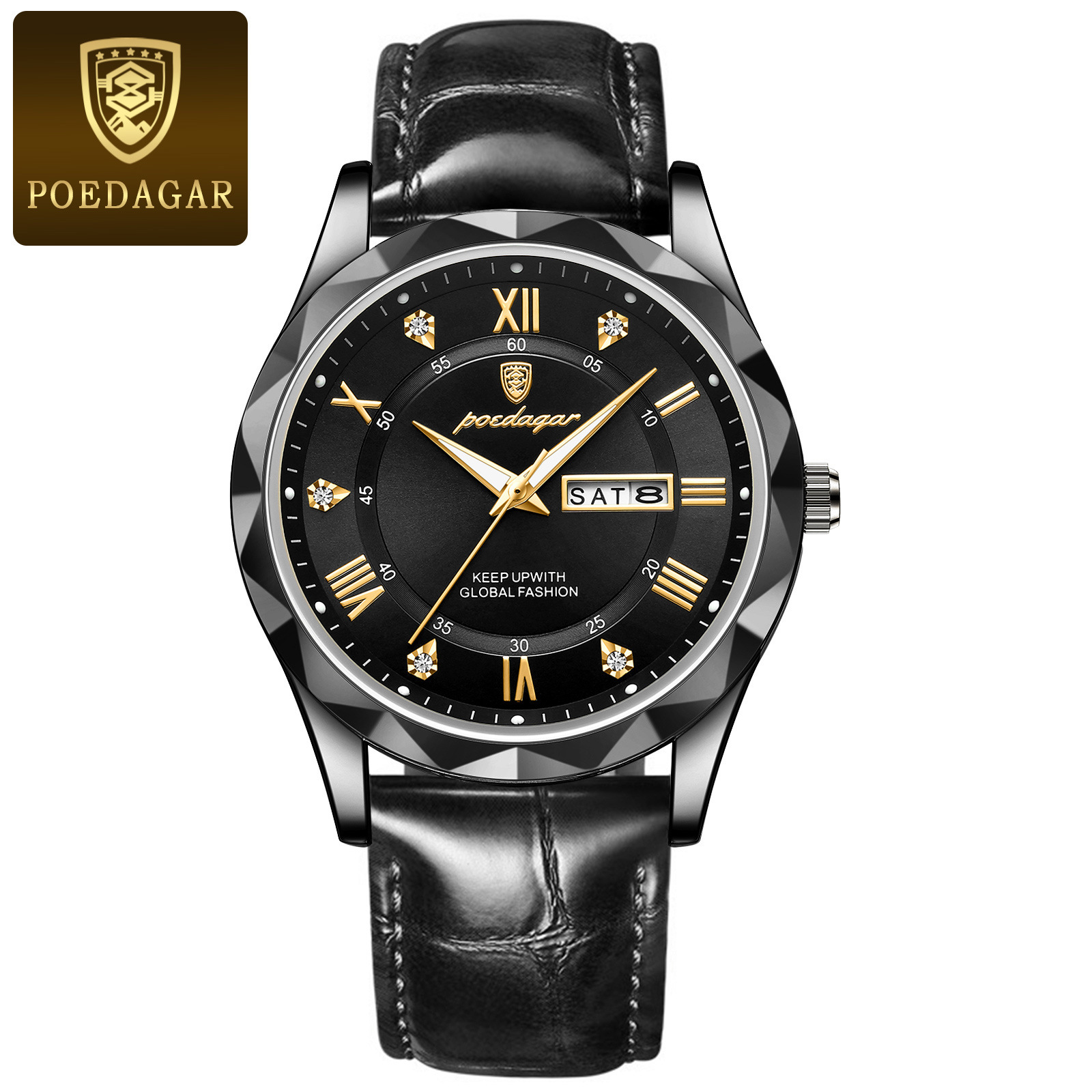 Luxury Men's Leather Strap Quartz Watch
