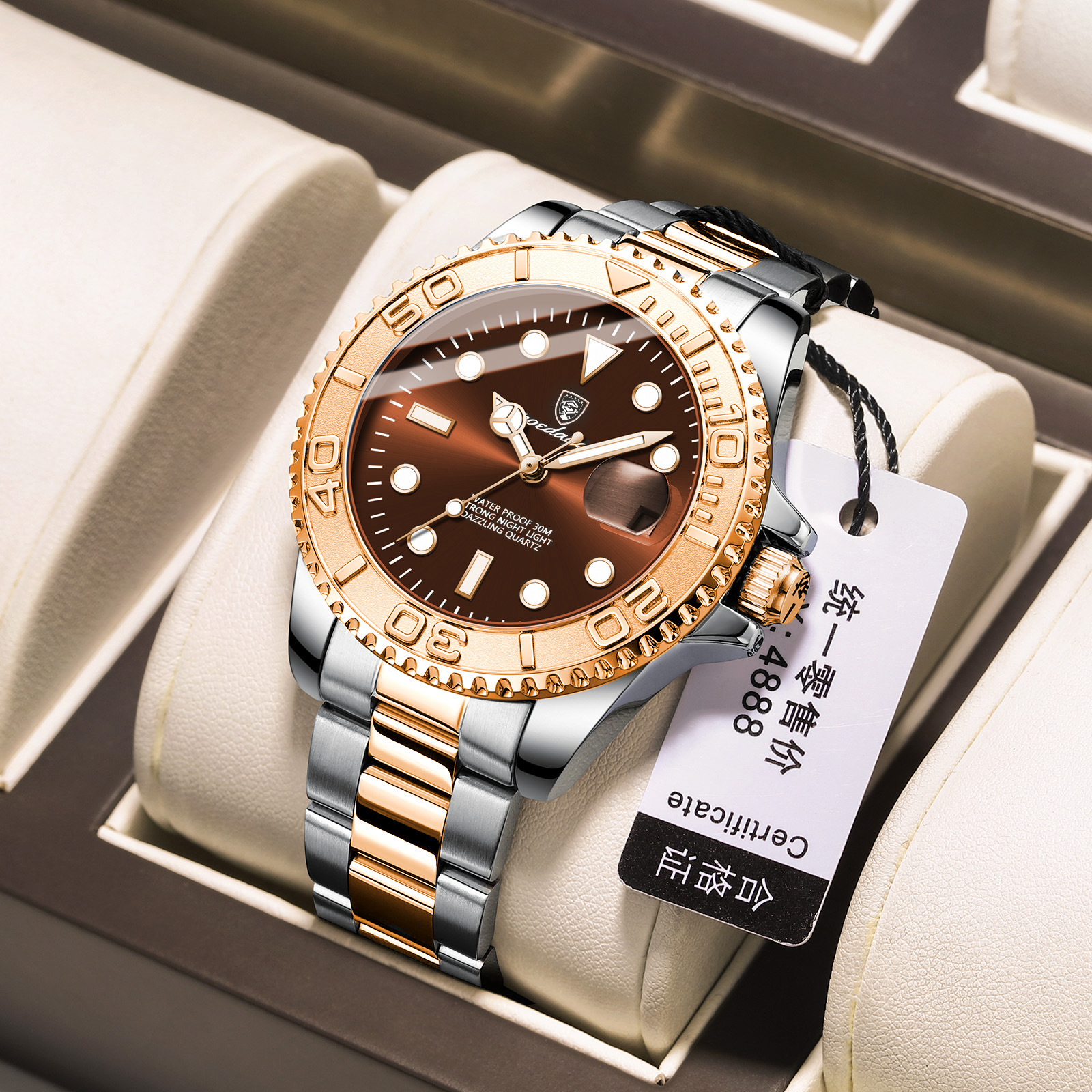 Men's Fashion Quartz Wristwatch with Luminous Hands