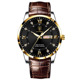 Slim Men's Quartz Watch with Dual Date Display