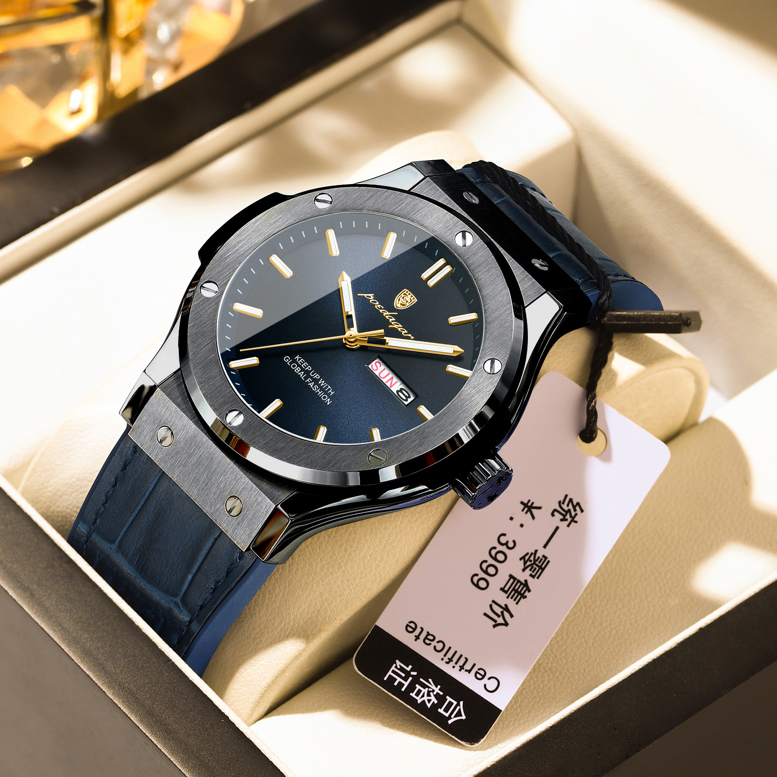 Men's Luxury Quartz Watch with Luminous Hands