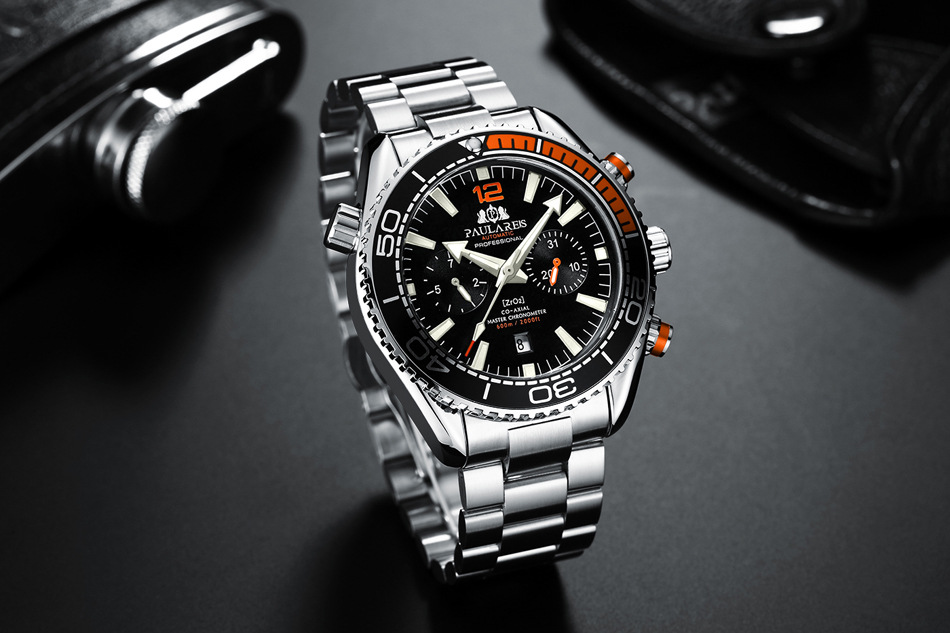 Fully automatic mechanical luminous solid steel strip multifunctional men's watch