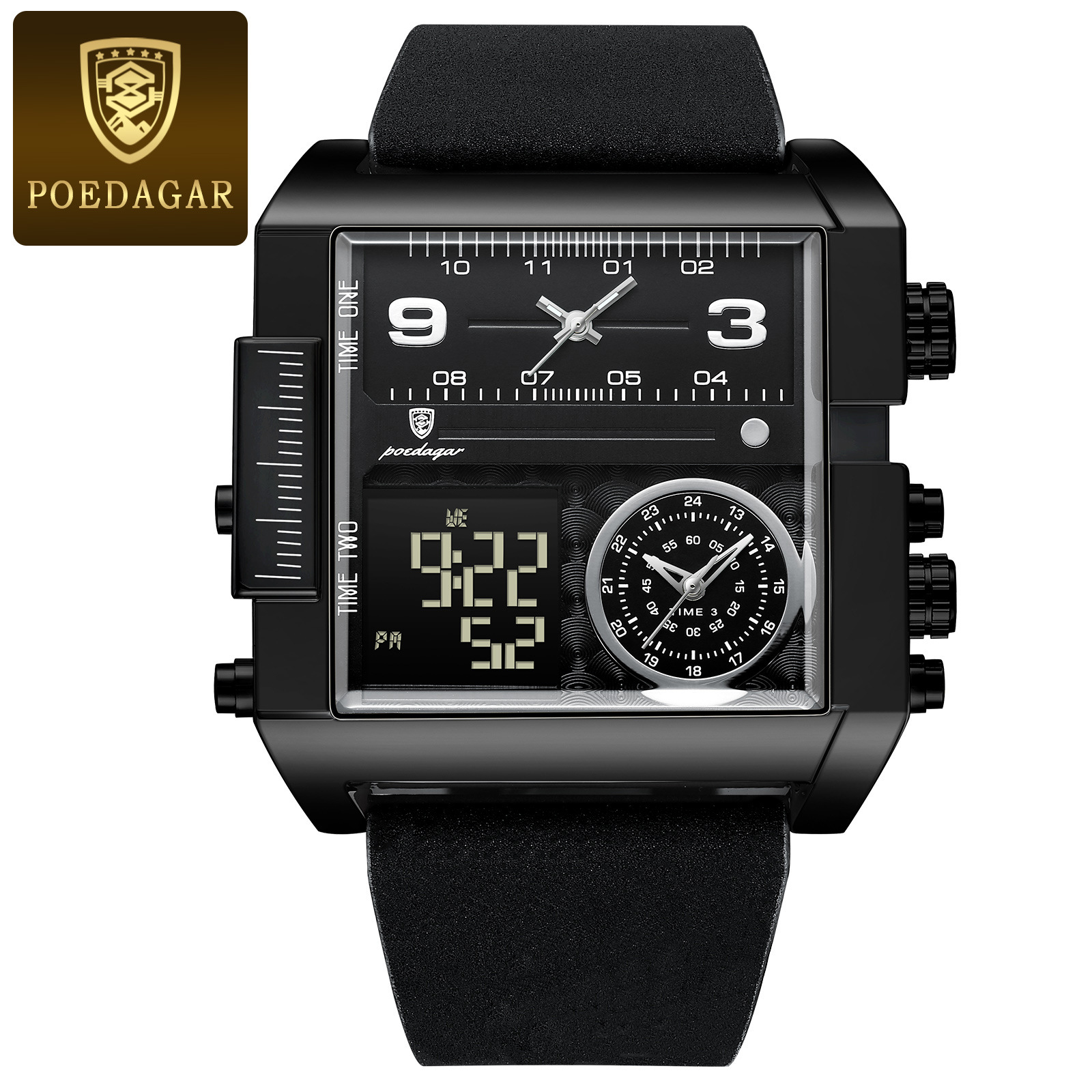 Men's Digital Quartz Watch with Dual Display