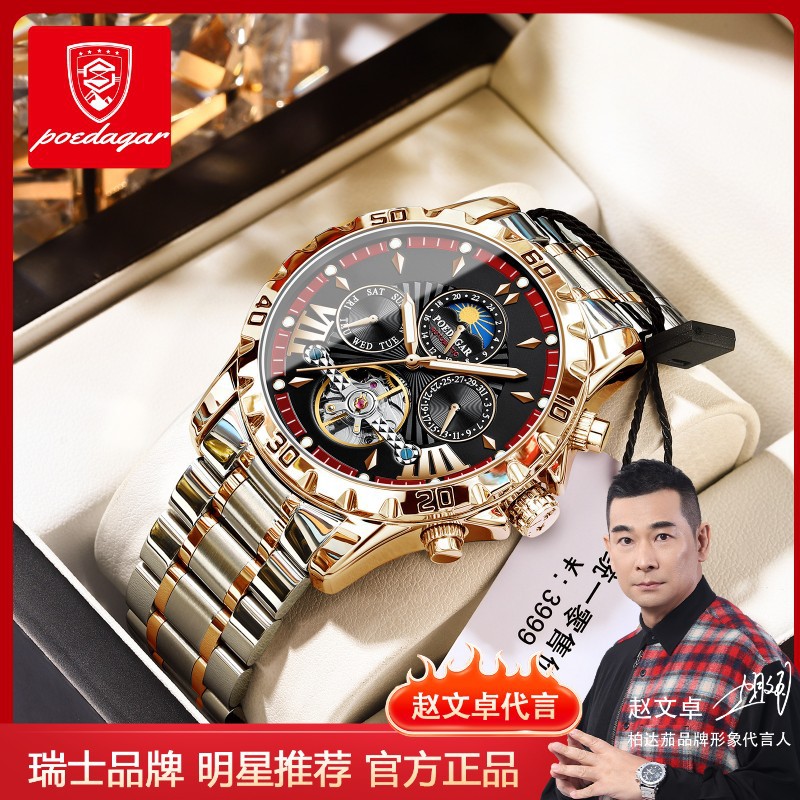 Automatic Men's Mechanical Watch with Luminous Hands