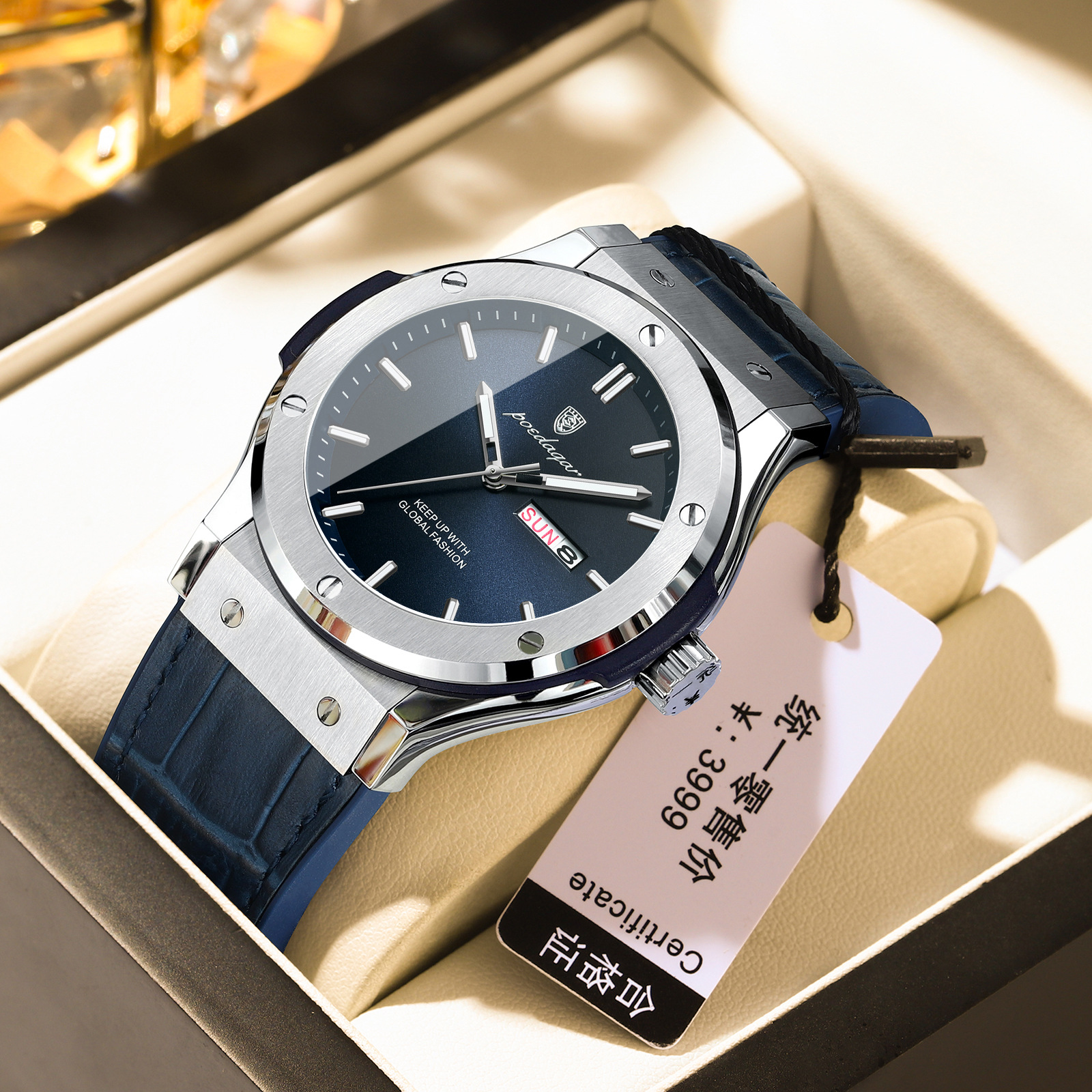Men's Luxury Quartz Watch with Luminous Hands