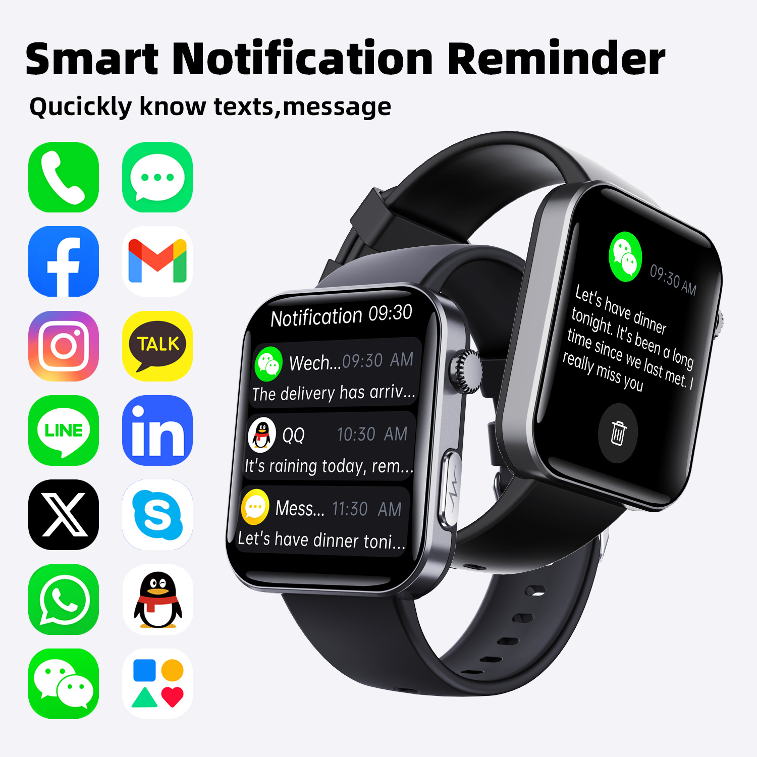 F300 Smart Watch SOS heart rate blood oxygen ECG monitoring