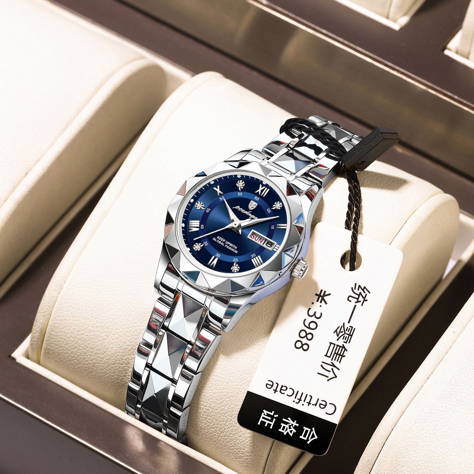 Women's Quartz Watch with Dual Date Display