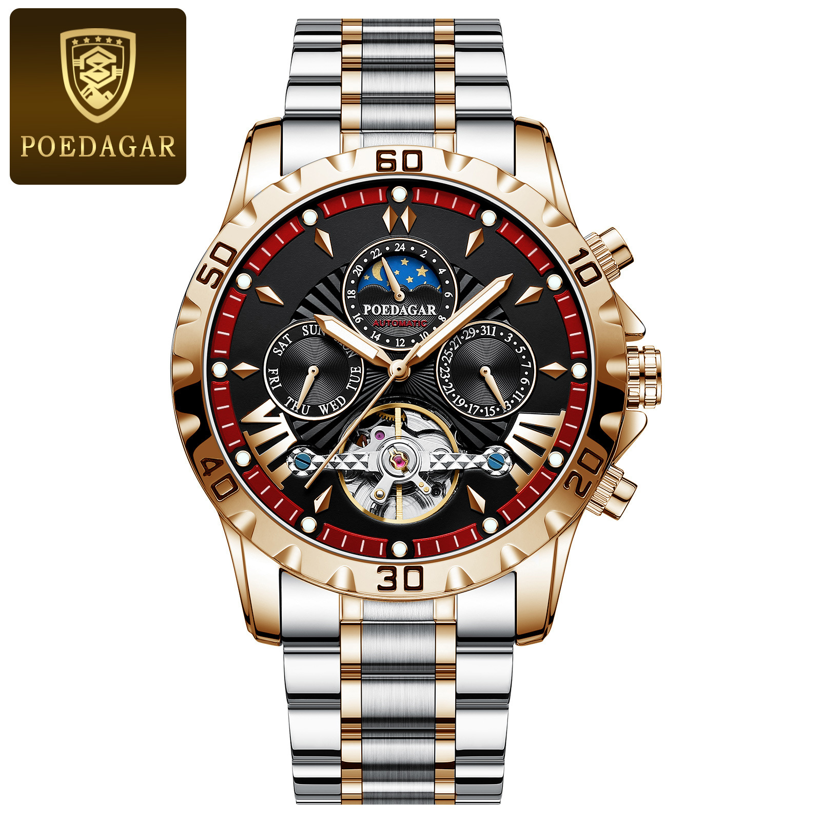Automatic Men's Mechanical Watch with Luminous Hands