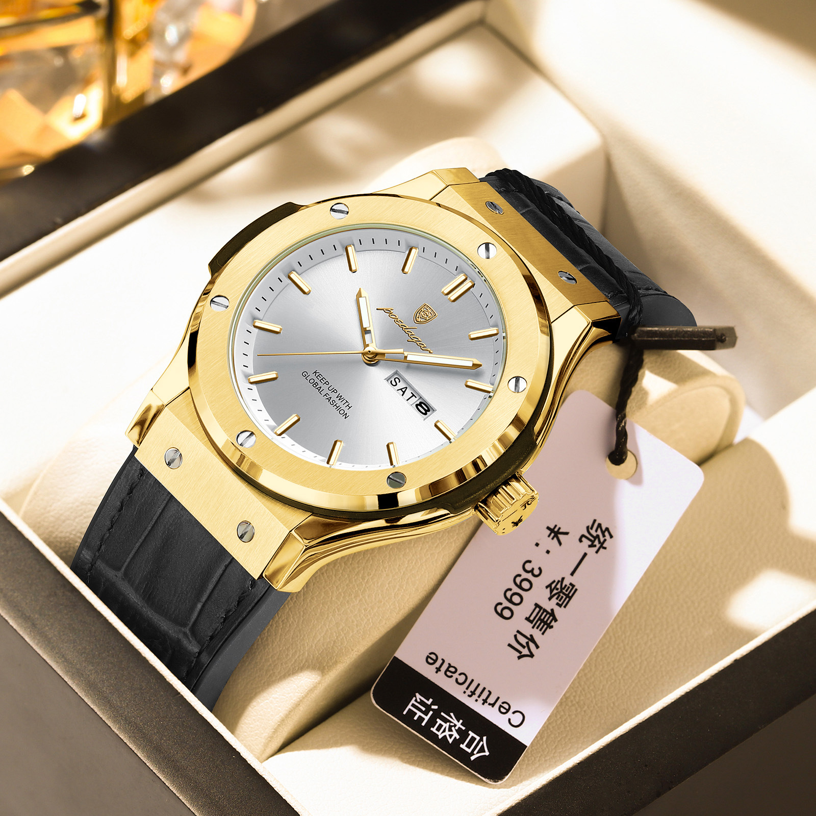 Men's Luxury Quartz Watch with Luminous Hands