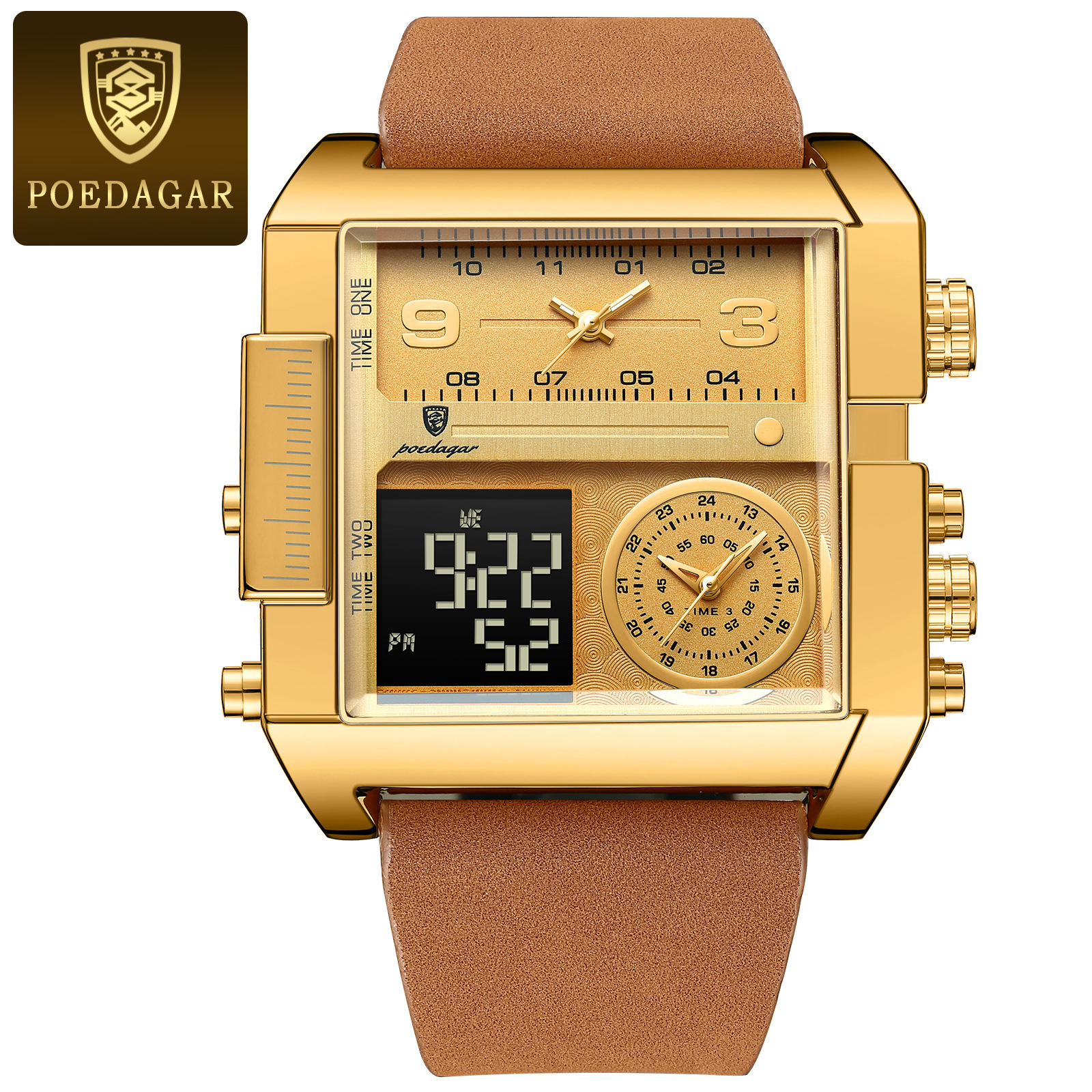 Men's Digital Quartz Watch with Dual Display
