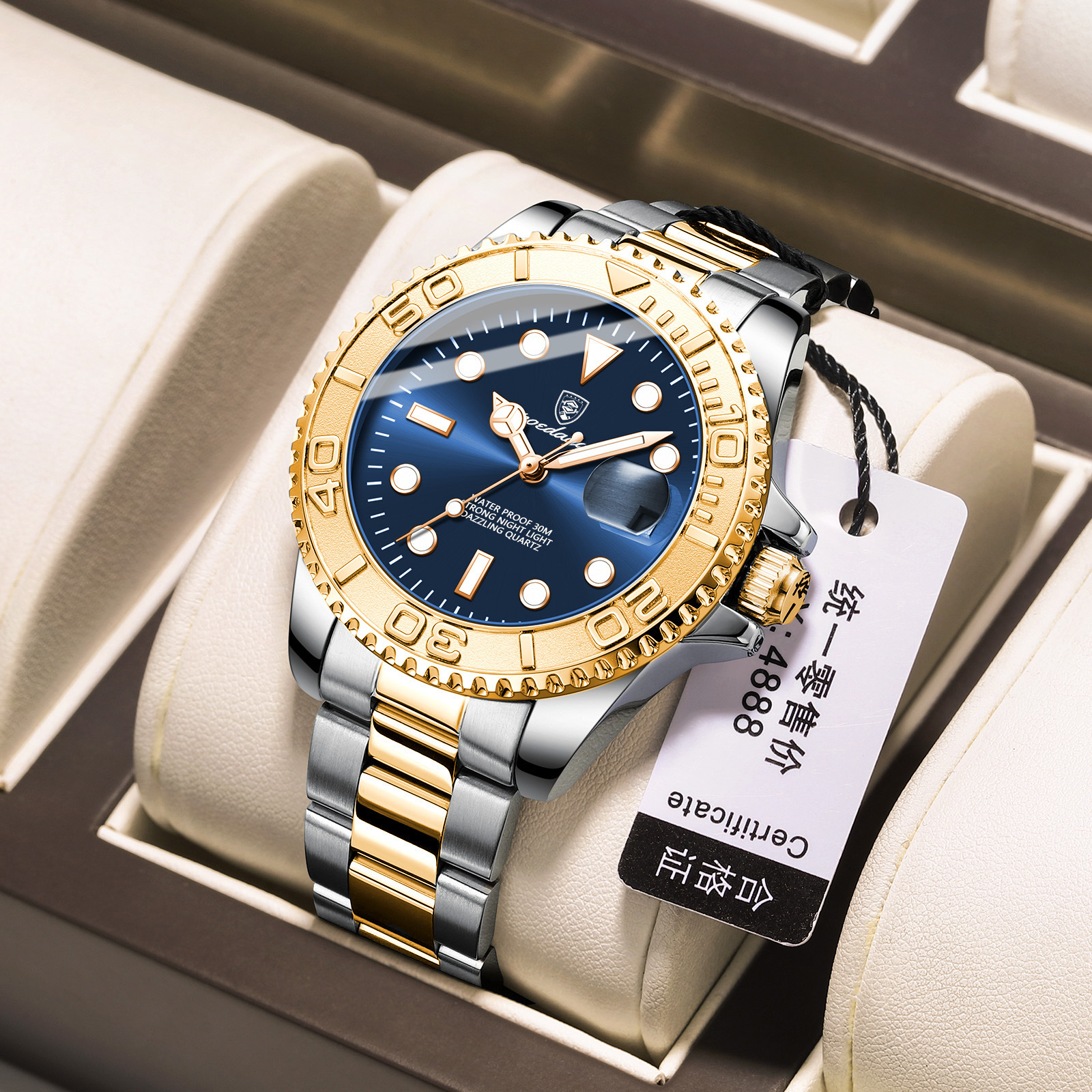 Men's Fashion Quartz Wristwatch with Luminous Hands