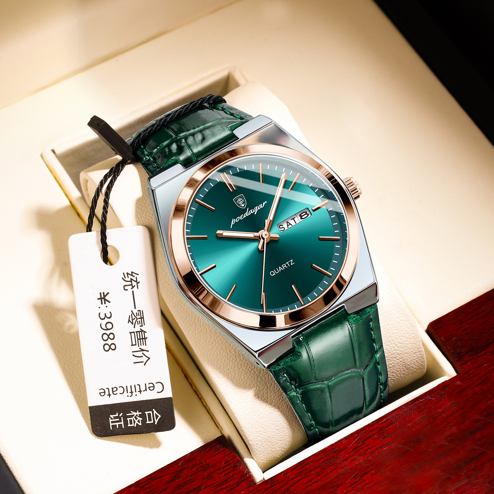 Slim Men's Water-Resistant Quartz Wristwatch